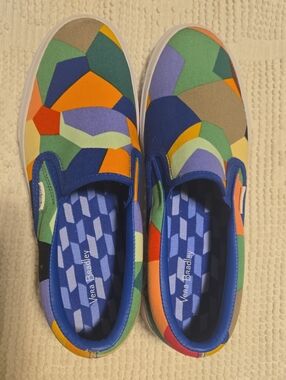 Vera Bradley Multicolor Geometric Slip-On Sneakers - Blue, Orange, Green, Purple